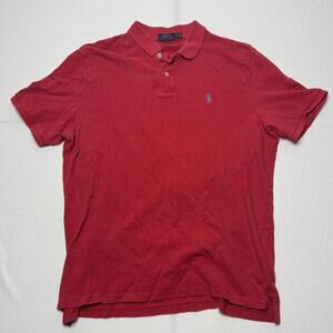 Polo Ralph Lauren Classic Fit Polo Shirt XL Red Cotton Embroidered Pony